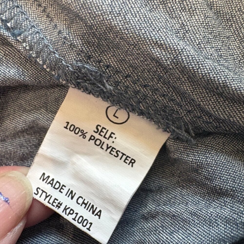 Urban Wide Leg Cargo Y2K Skater Pants High Rise Blue/Gray Streetwear Womens L - Picture 4 of 8